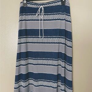 Navy and White Striped Women's Skirt